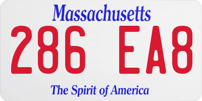 MA license plate 286EA8