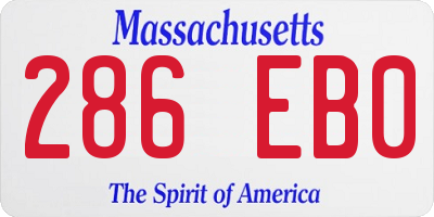 MA license plate 286EB0