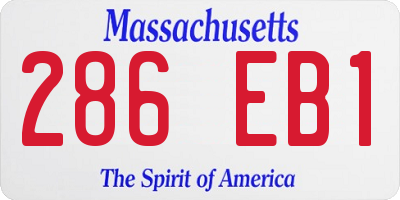 MA license plate 286EB1