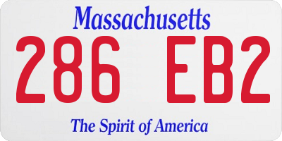 MA license plate 286EB2