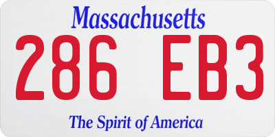 MA license plate 286EB3