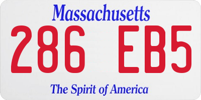 MA license plate 286EB5