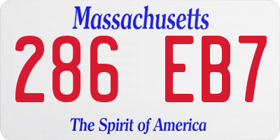 MA license plate 286EB7