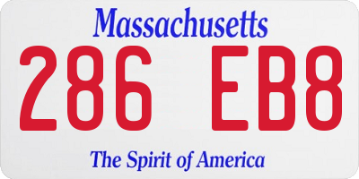 MA license plate 286EB8