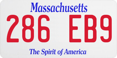 MA license plate 286EB9