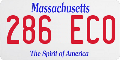 MA license plate 286EC0