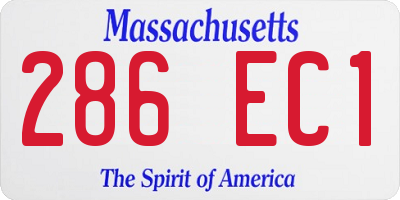 MA license plate 286EC1