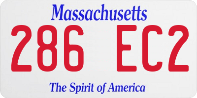 MA license plate 286EC2