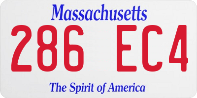 MA license plate 286EC4