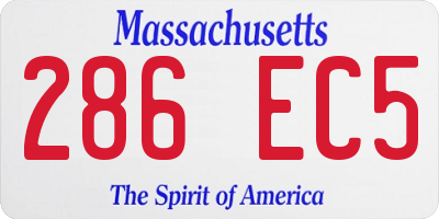 MA license plate 286EC5
