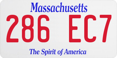 MA license plate 286EC7