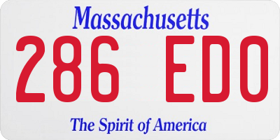 MA license plate 286ED0