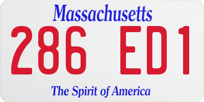 MA license plate 286ED1
