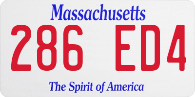 MA license plate 286ED4