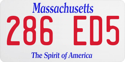 MA license plate 286ED5