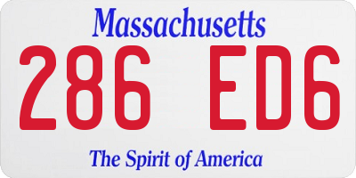 MA license plate 286ED6