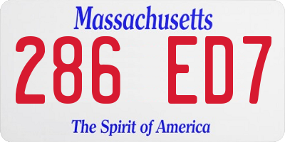MA license plate 286ED7