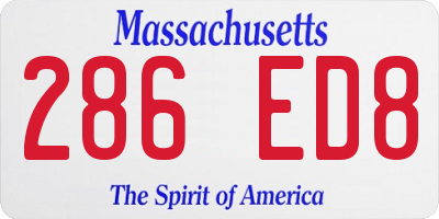 MA license plate 286ED8