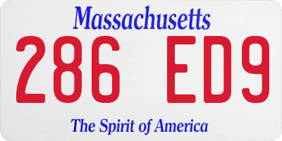 MA license plate 286ED9