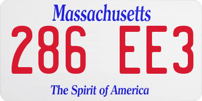 MA license plate 286EE3