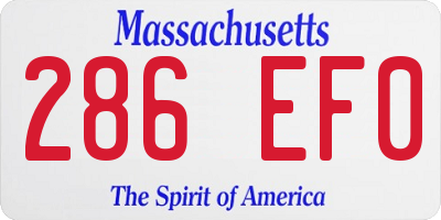 MA license plate 286EF0