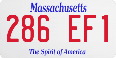 MA license plate 286EF1
