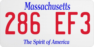 MA license plate 286EF3