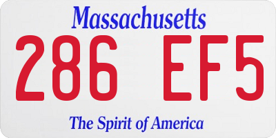 MA license plate 286EF5