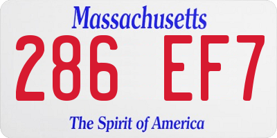 MA license plate 286EF7