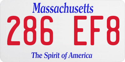 MA license plate 286EF8