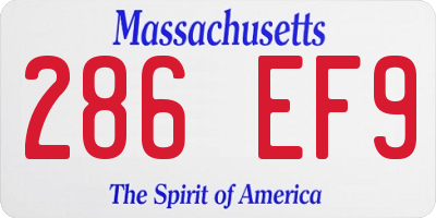 MA license plate 286EF9