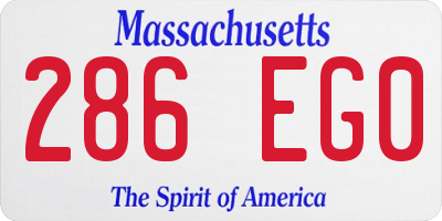 MA license plate 286EG0