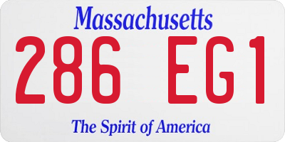 MA license plate 286EG1
