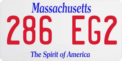 MA license plate 286EG2