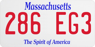 MA license plate 286EG3