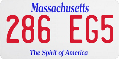 MA license plate 286EG5