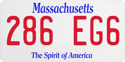 MA license plate 286EG6
