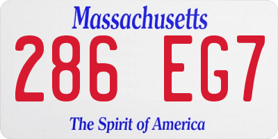 MA license plate 286EG7