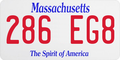 MA license plate 286EG8