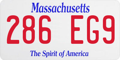 MA license plate 286EG9