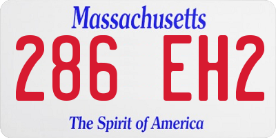 MA license plate 286EH2