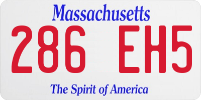 MA license plate 286EH5