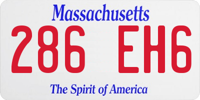 MA license plate 286EH6