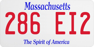 MA license plate 286EI2