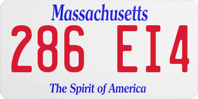 MA license plate 286EI4