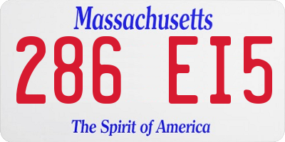 MA license plate 286EI5