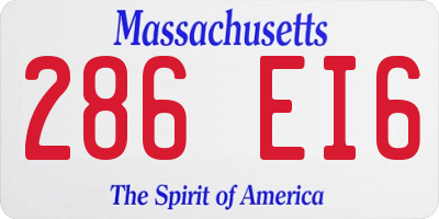 MA license plate 286EI6