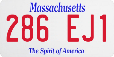 MA license plate 286EJ1