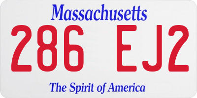 MA license plate 286EJ2