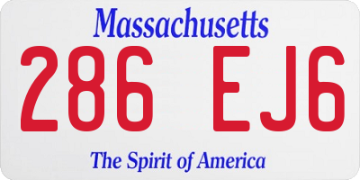 MA license plate 286EJ6